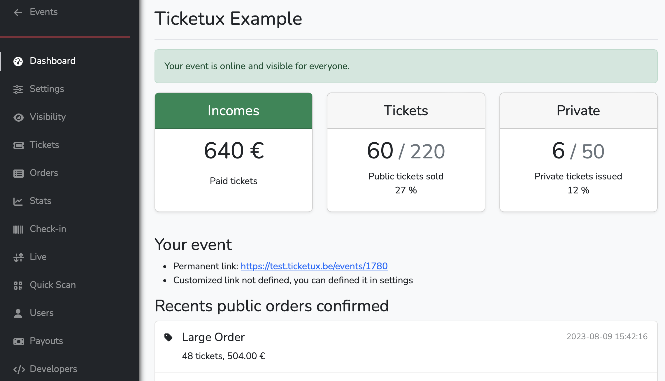 Ticketux Dashboard